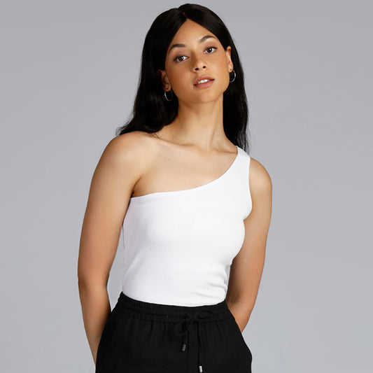 OH MARIA ONE SHOULDER TOP WHITE