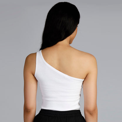 OH MARIA ONE SHOULDER TOP WHITE