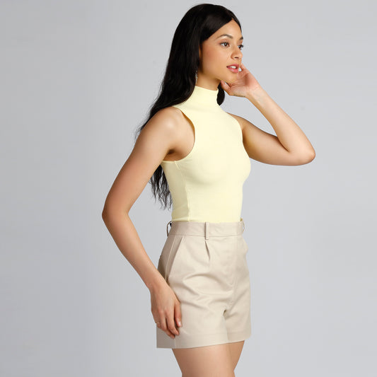 HIGH NECK TOP YELLOW