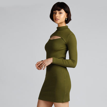 LUNA CUT-OUT DRESS OLIVE