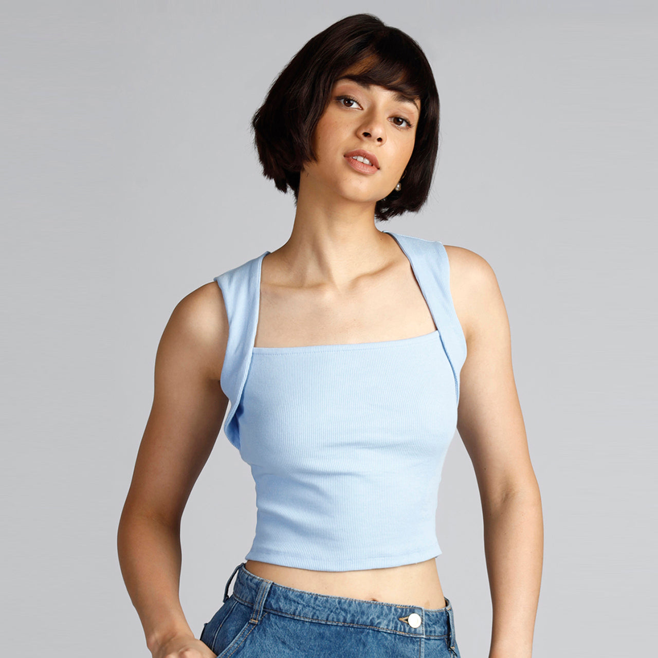 GIGI RIB BLUE TOP