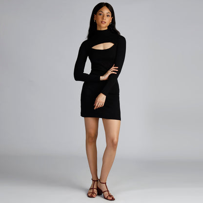 LUNA CUT-OUT DRESS BLACK