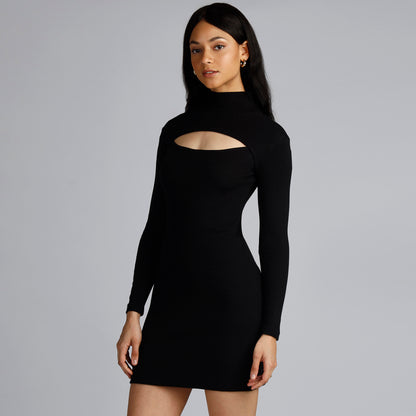 LUNA CUT-OUT DRESS BLACK