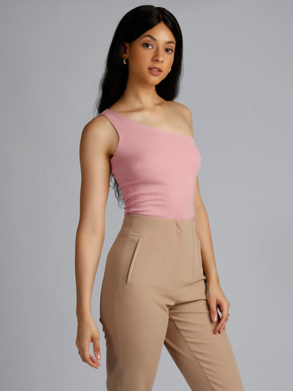 OH MARIA ONE SHOULDER TOP PINK