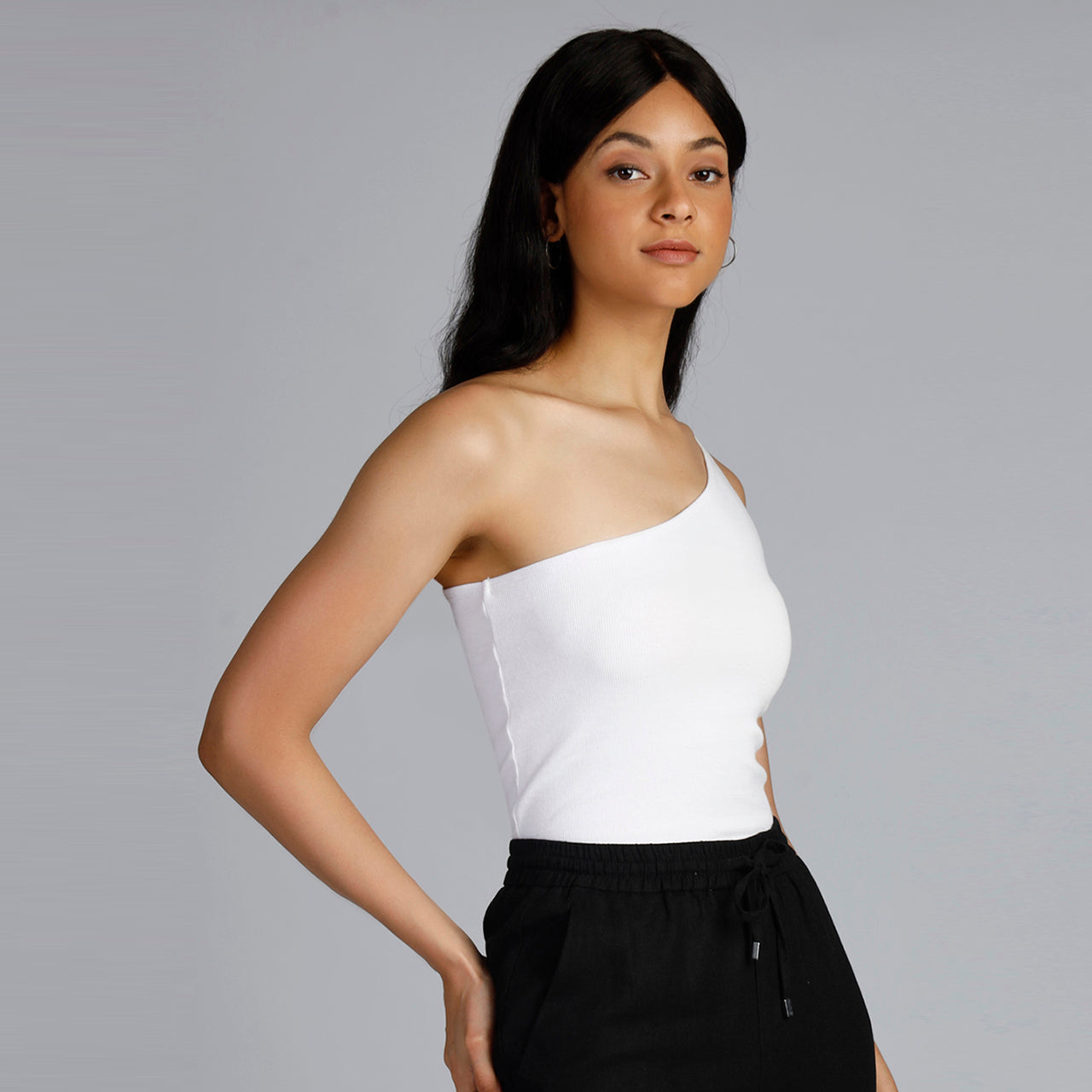 OH MARIA ONE SHOULDER TOP WHITE