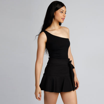 OH MARIA ONE SHOULDER TOP BLACK