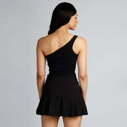 OH MARIA ONE SHOULDER TOP BLACK